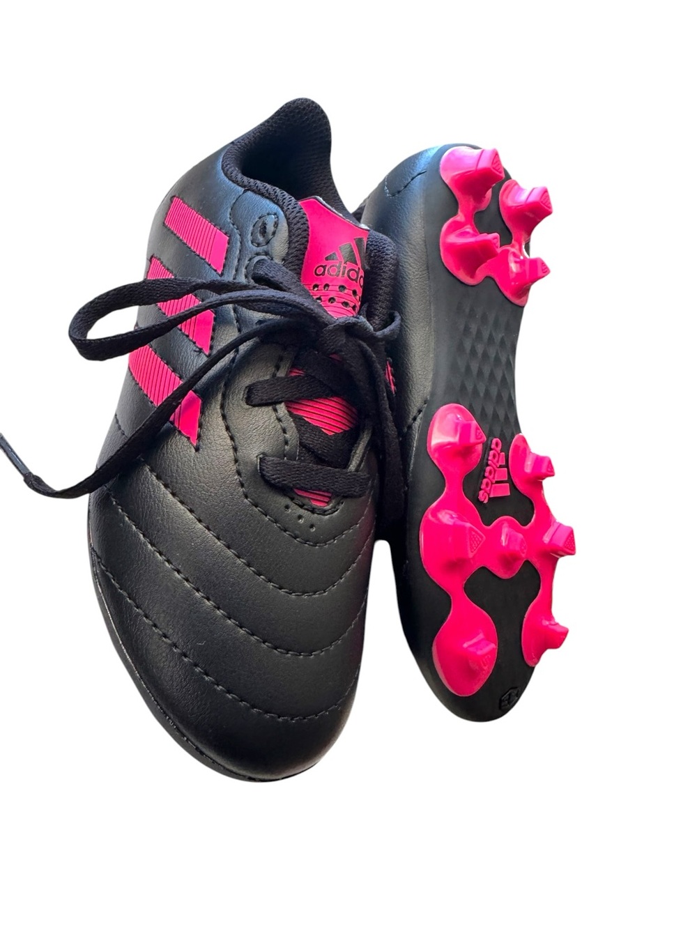 Adidas Goletto VII FG J Youth Soccer Cleats Black Shock Pink Kids Size 12 K NWT